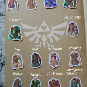 Zelda Link Holographic Vinyl Armor and Outfits Sticker
