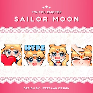 Sailor Moon Emotes / Twitch / Streamer / Discord / Pastel / - Etsy