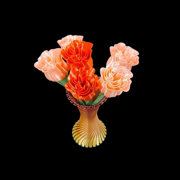 Flower and Stem STL files for 3d printing- designed for vase mode/spiralize outer contour mode