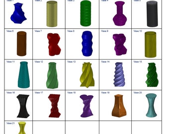 21 Vase Collection- A Beautiful and Lucky set of Vase Models- STL and 3MF files for 3d printing