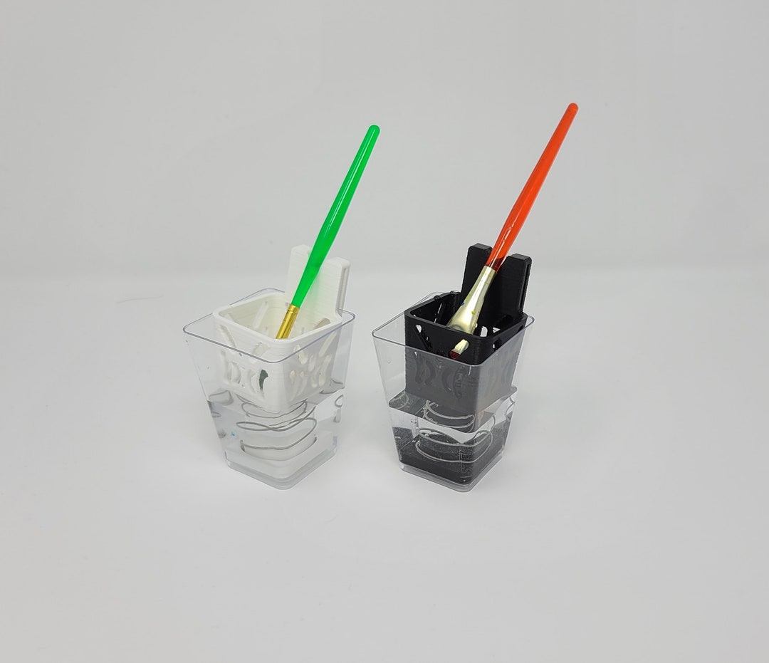 Paint Brush Holder With Spring Loaded Water Washing Etsy