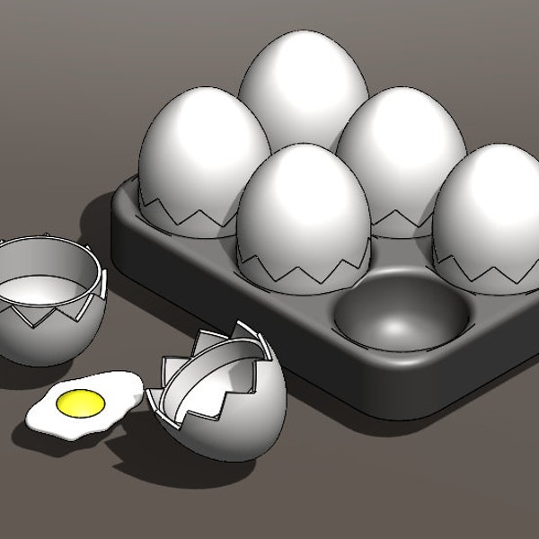 Egg Carton with 6 Eggs - 3d Print Files (STL and 3MF included)