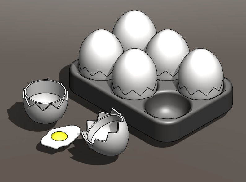 Egg Carton With 6 Eggs 3d Print Files STL and 3MF Included Etsy