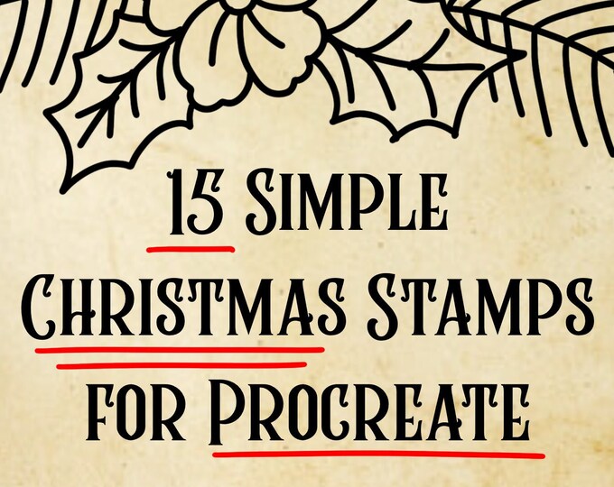 15 Simple Christmas Stamps for Procreate - Etsy