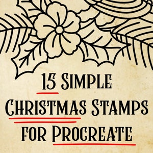 15 Simple Christmas Stamps for Procreate