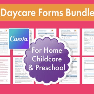 Editable Daycare Forms Bundle | Canva Starter Kit with Contract, Handbook, Reports and More for Preschool and Home Childcare Providers