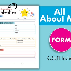 All About Me Daycare Forms Get to Know Me All About My - Etsy