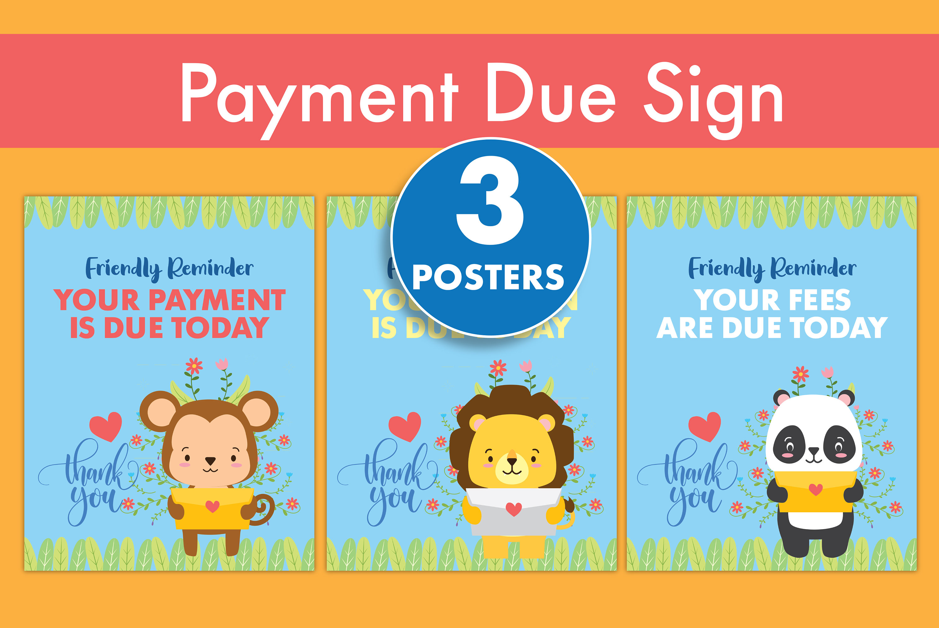 Friendly Reminder Payment is Due Tomorrow sign – Childcare Crafts and More,  LLC