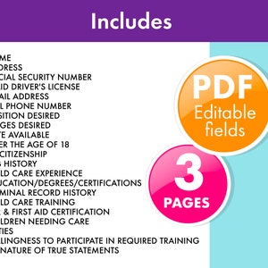 Daycare Application - Daycare Business - Employee Application Form - Preschool Form - In-Home Template - Preschool Care - Child Care Form - Employee Daycare - Employee Preschool - Preschool Template - Childcare Forms - Daycare Bundle Forms