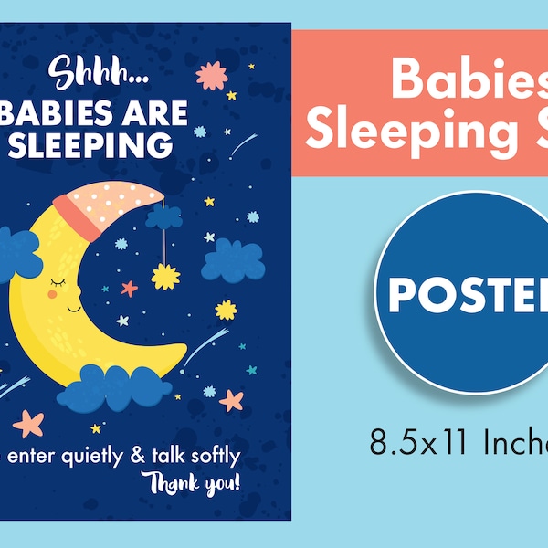 Quiet Naptime Poster for Babies - Daycare, Preschool, Home Child Care Decor - Printable Sleep Sign