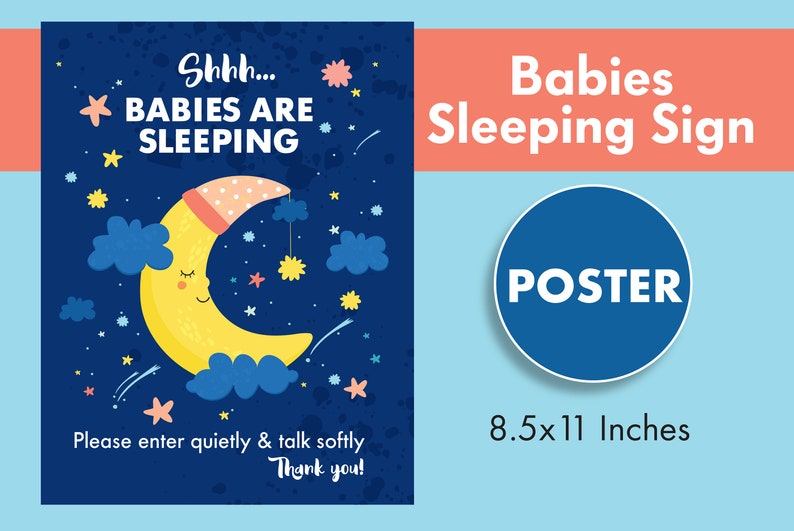Quiet Naptime Poster for Babies Daycare, Preschool, Home Child Care