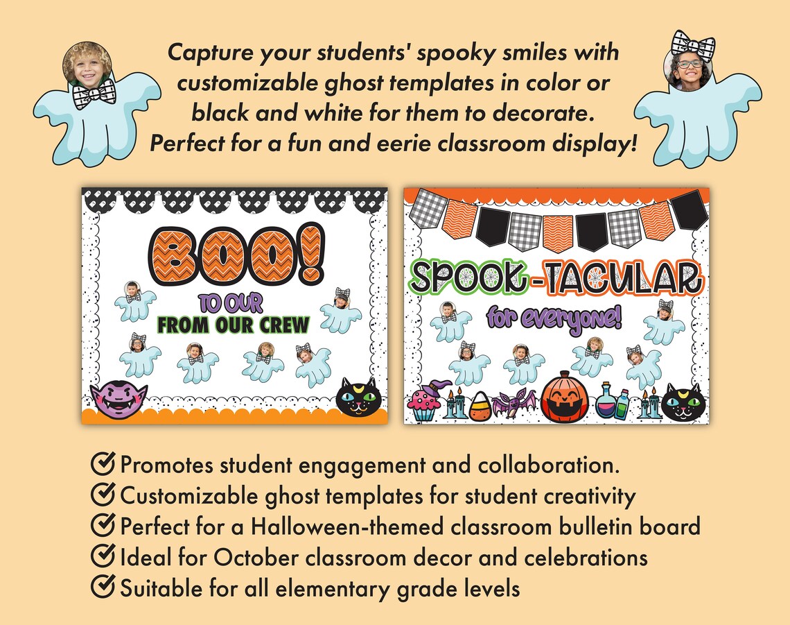 Halloween Ghost Bulletin Board Kit | Fun Student Activities for ...