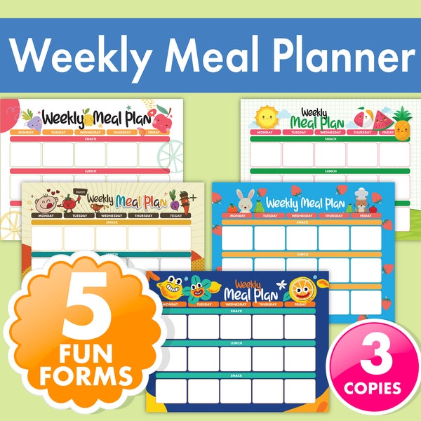 Childcare Menu Planning Kit | Weekly & Monthly Menu Forms | Daycare Meal Prep Template | Daycare Menu Forms | Preschool Meal Planning