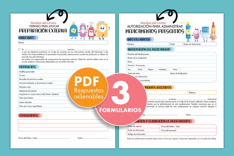 Daycare Medication Forms. Medication Authorization Form, Prescription