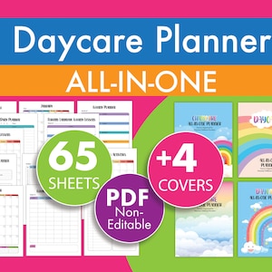 Planner for Daycare, childcare, All in One, Forever Organized Planner, for Daycare Providers, forms, form, printable, organizer, calendar