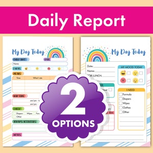 Daily Report Form for Daycare - Ideal for Nanny, Childcare Providers, and Preschools - User-Friendly Template - Easy Monitoring Solution