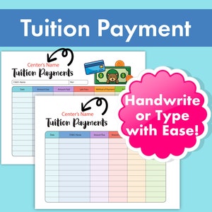 Tuition Payment Tracker | Report Form for Daycare, Childcare, Preschool | Simplify Billing, Invoices and Accounting