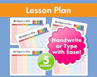 Weekly Lesson Plan Bundle Forms - Perfect for Students of All Ages! Homeschooling, Preschools, Childcare Centers, and Daycare Providers