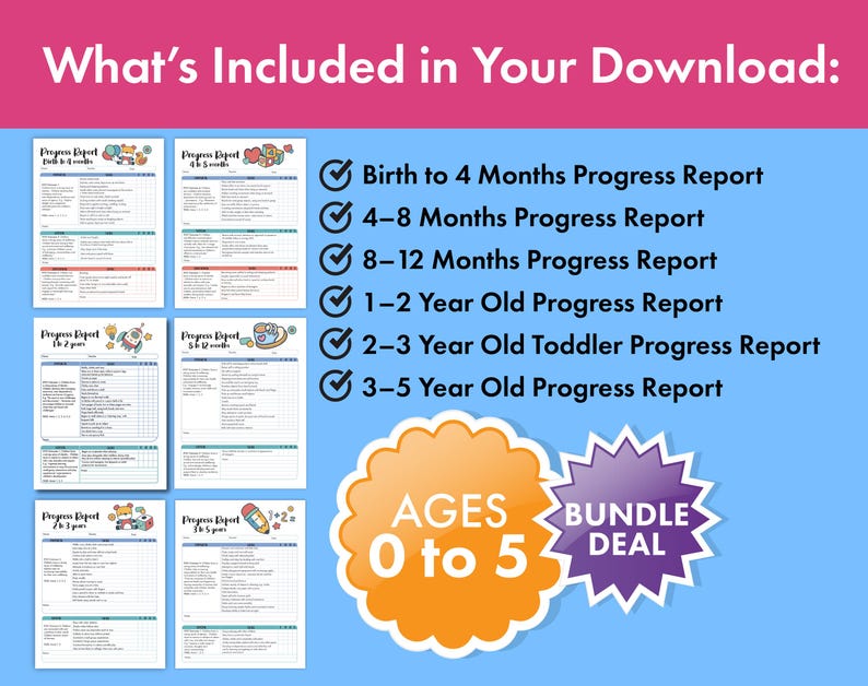 Printable child development milestone tracker set for babies and toddlers from birth to 5 years old. Ideal for early education teachers, homeschool use, and professional childcare documentation. Editable EYLF/NQS-aligned PDF files.