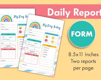 Daycare Daily Report Etsy Daycare Daily Report Etsy