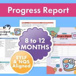 Preschool progress report bundle for educators and daycare staff to evaluate early learning and development. Fillable, printable, and reusable forms for children in different age groups. Supports professional reporting.