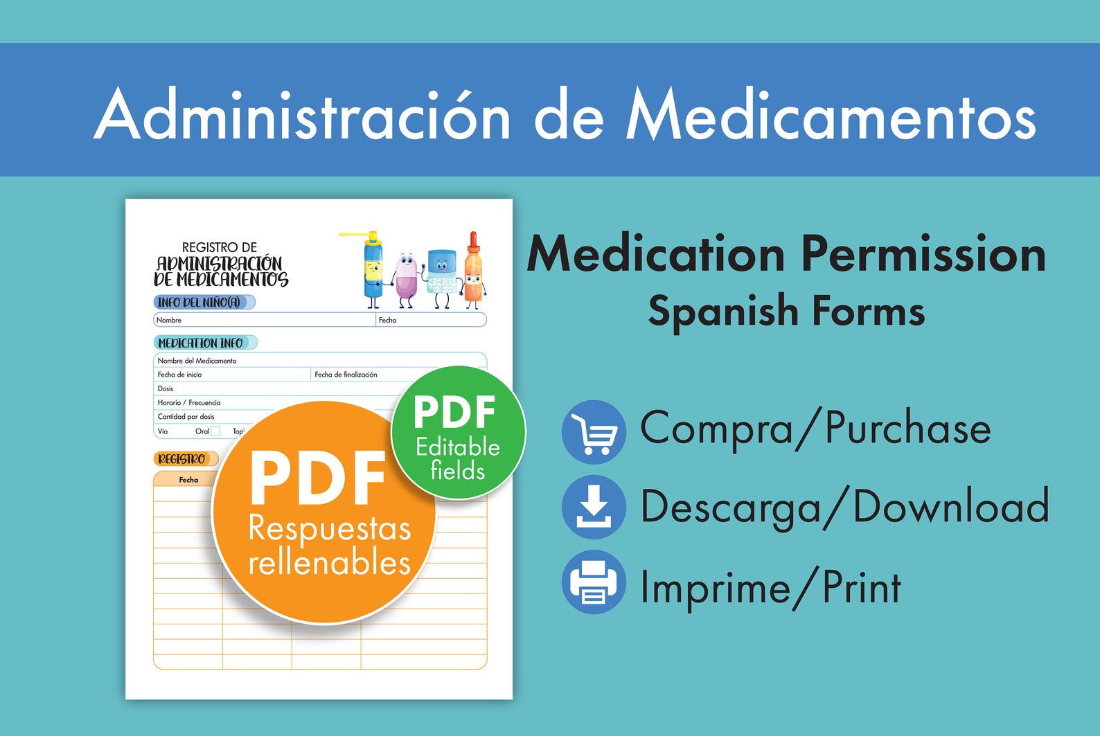 Daycare Medication Forms. Medication Authorization Form, Prescription