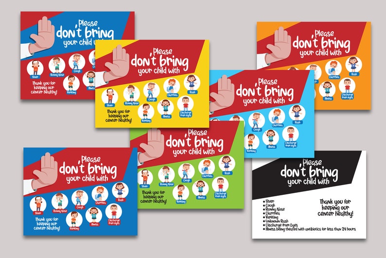 Daycare Sick Policy Poster for Childcare and Daycare - Etsy