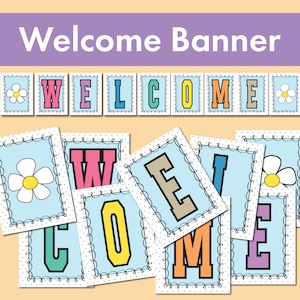 Welcome Banner for Classroom Decor: Bright and Beautiful Printable Banner - Welcome Banner - Groovy Classroom Decor