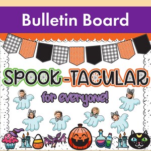 Halloween Ghost Bulletin Board Kit | Fun Student Activities for Classroom Decor | Bulletin Board Letters | Perfect Childcare and Schools