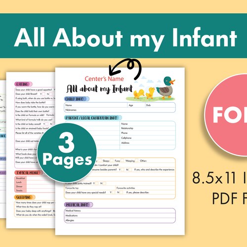 All About Me Daycare Forms Get to Know Me All About My Etsy