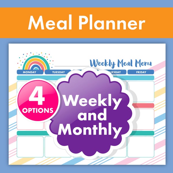 Daycare Meal Menu Templates - Weekly and Monthly Plans for Childcare Centers - Preschool Meal Plans - Meal Planner - Preschool food schedule