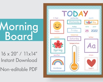 Tablero matutino interactivo Circle Time - Decoración perfecta para el aula para guarderías, guarderías y preescolares - Descarga instantánea