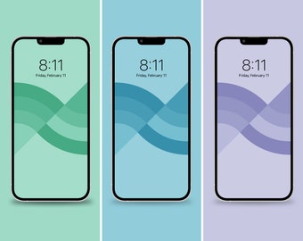 iPhone Wallpaper | Two Half Circles | Cool Colors | Phone Wallpaper | Minimal Shapes Modern iPhone Wallpaper | Digital Download