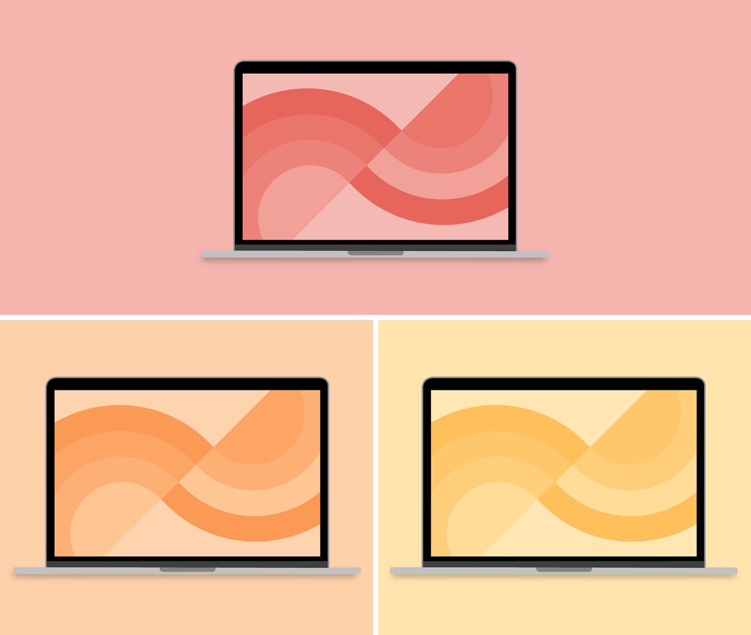 Half Computer Background Computer/desktop/laptop Wallpaper | Two Half Circles | Warm Colors ...