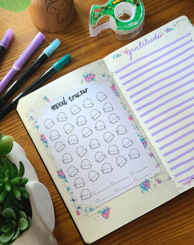 Printable Cute Octopus Mood Tracker - Etsy