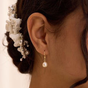 Real Freshwater Pearl Drop Earrings, Gold Pearl Earrings, Wedding Earrings for Brides, Bridal Earrings, Women Earrings, Bridesmaid Gifts
