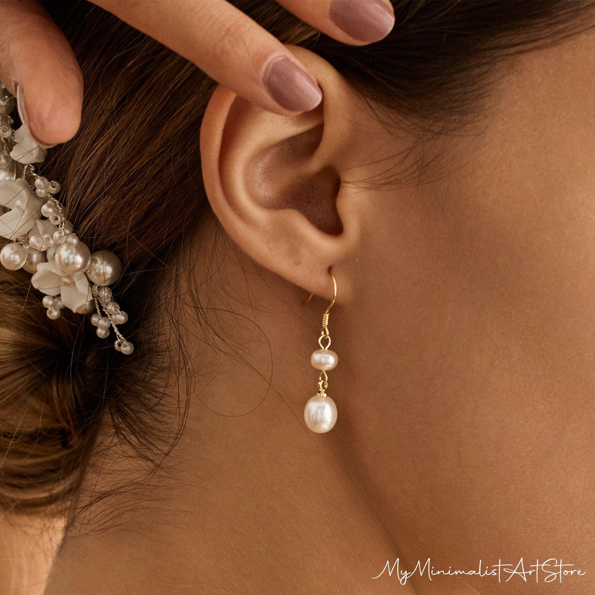 Orecchini a forma di Fiore di Perla Coltivata d'acqua dolce da 4,5 a 5 mm da Donna o Bambina SECRET & YOU - Argento 925 placcato in oro 18k o Rodio