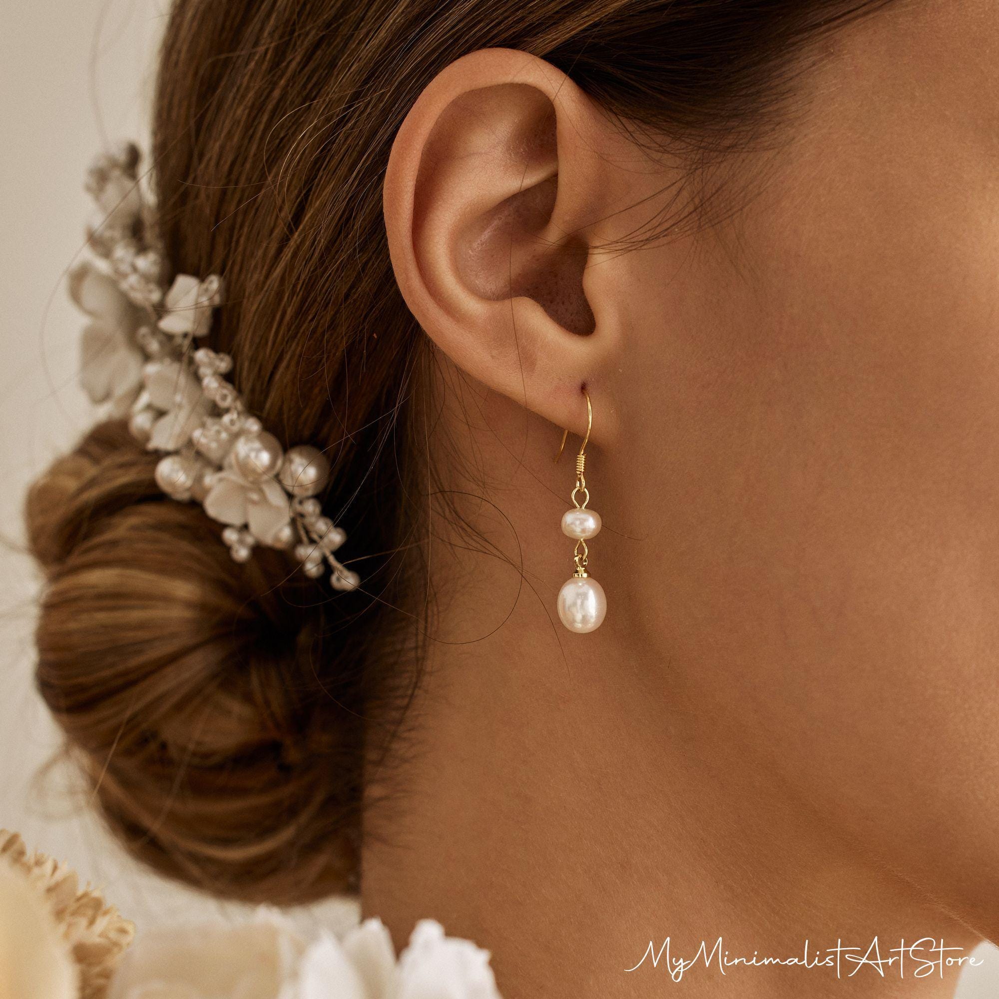 Namana Orecchini Pendenti Con Perle Barocche Dorate - Placcato Oro, Regalo In Scatola Elegante Per Donna - 4