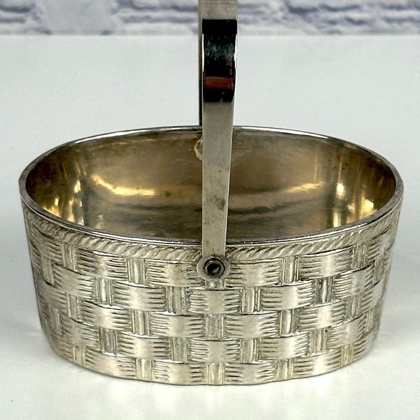 Vintage Silver Plated Basket, Artistic 1975, Raymond, 3.5 Wide x 2.5 Deep x 1.5 High Without Handle