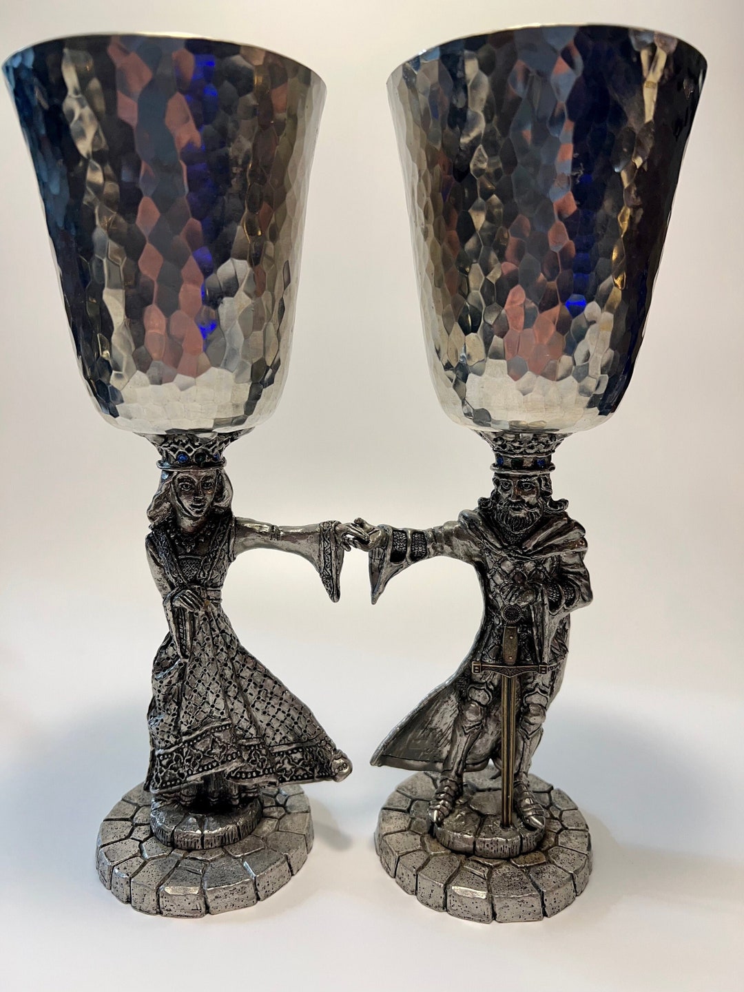 Pewter Wedding Goblets Vintage Fellowship Foundry King Etsy