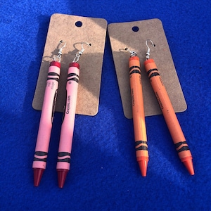 Crayon Earrings | Fun big earrings | Lesbian earrings | Big Funky Earrings | Funky Earrings | Large earrings | Crayons | Cute Earrings