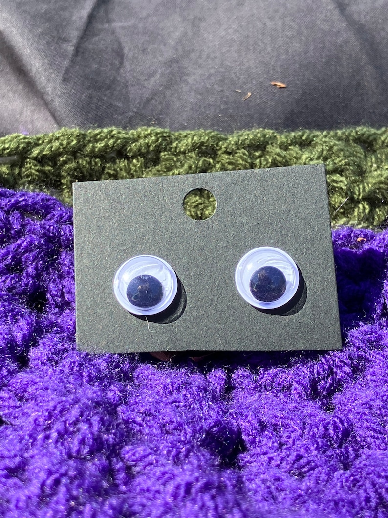 Googly Eye Earrings | Googly Eye Stud Earrings | Funky Earrings | Wacky Earrings | Lesbian Earrings | Small Earrings | Funny Earrings | Stud image 3