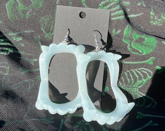 Glow-in-the-dark vampire fang earrings | glow in the dark | vampire earrings | Halloween earrings | lesbian earrings | funky earrings