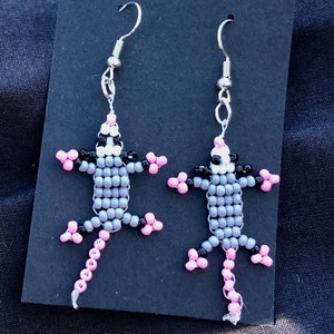 Possum earrings | Bead Earrings | Bead Possum Earrings | Bead Animal |  weird Earrings | funky Earrings | Art Earrings | Lesbian Earrings