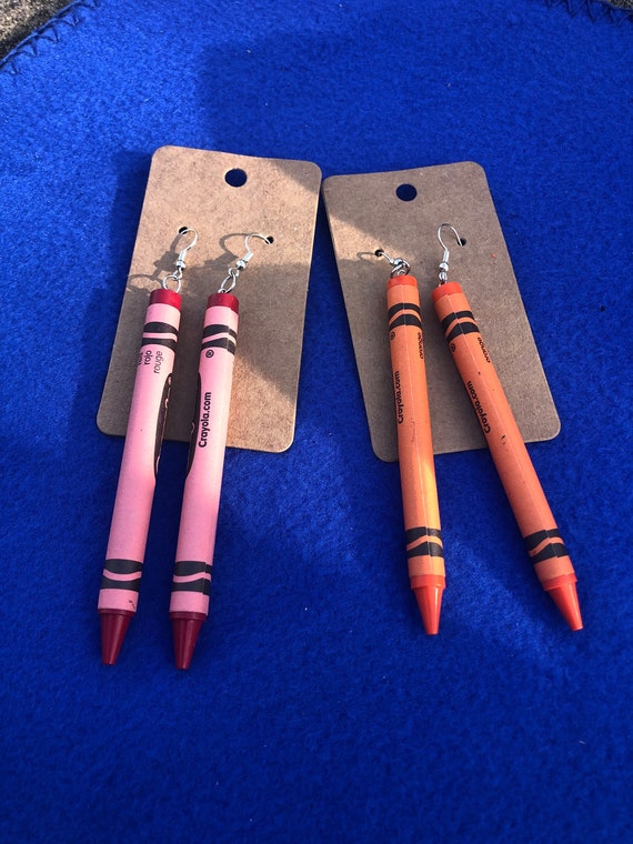Crayon Earrings | Fun big earrings | Lesbian earrings | Big Funky Earrings | Funky Earrings | Large earrings | Crayons | Cute Earrings