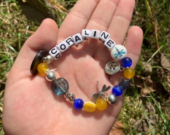 Coraline Beaded Bracelet | Coraline Bracelet | Movie Bracelet | Charm Bracelet