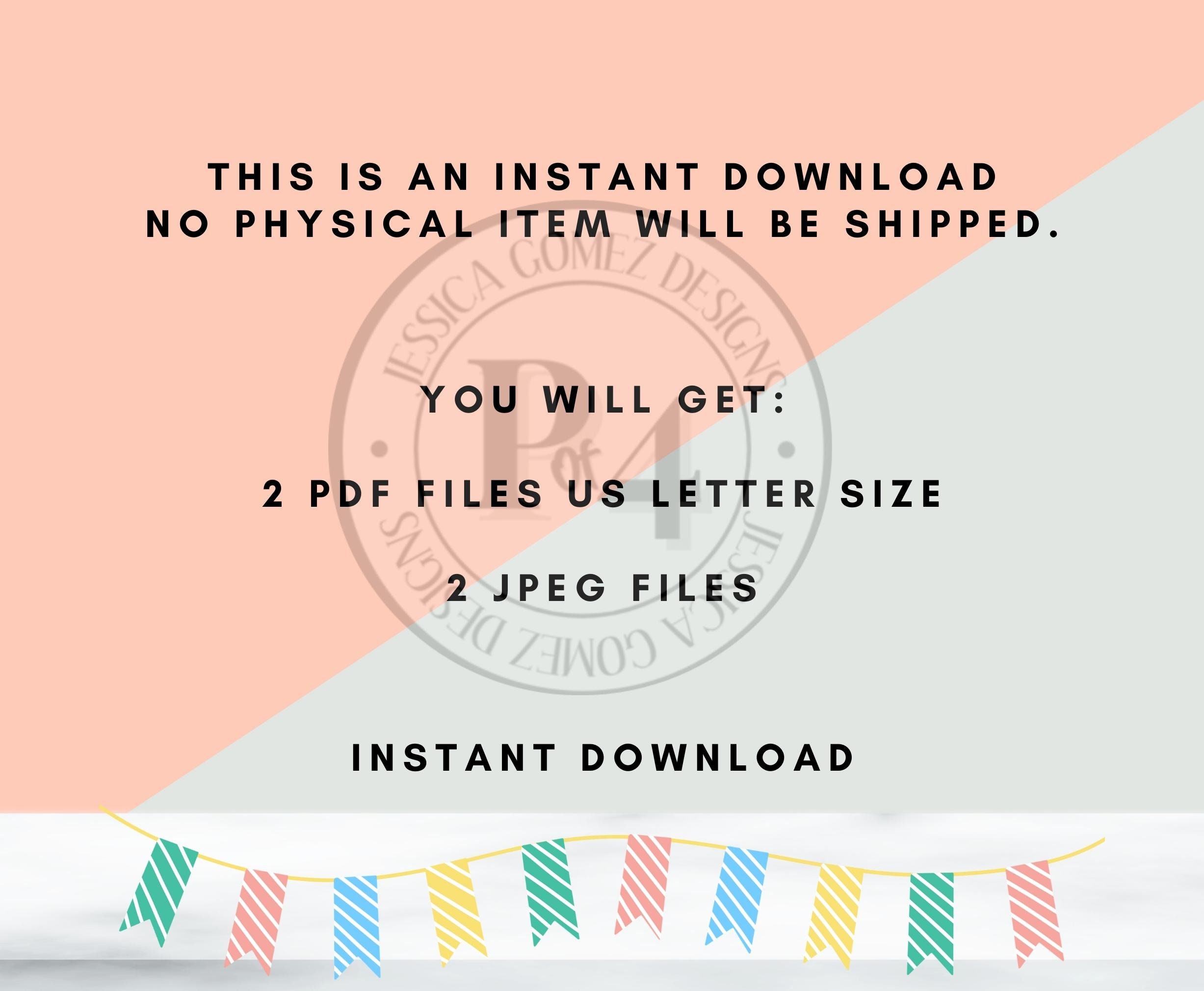 Colorful Birthday Tracker, Birthday List, Instant Download, PDF, JPEG