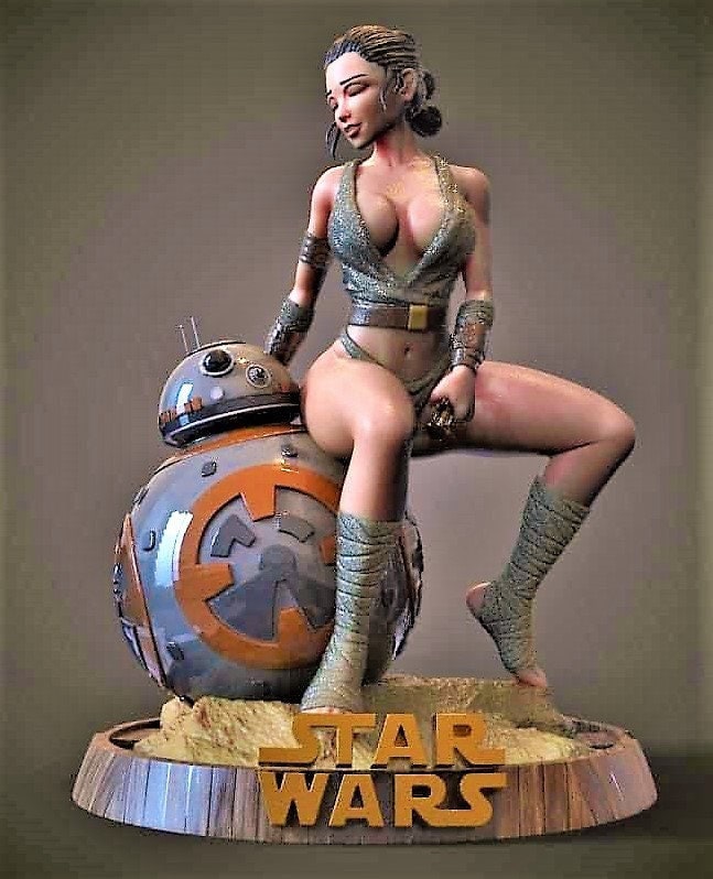 647px x 798px - Star Wars Rey Skywalker With BB-8 NSFW Figure 3D Printed Hand - Etsy