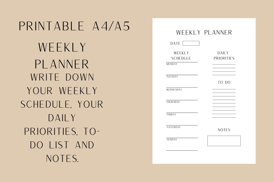Daily, Weekly and Monthly Template - Etsy