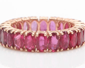 5.75 Carat Natural Burma Ruby in 14K Solid Rose Gold Women Ring